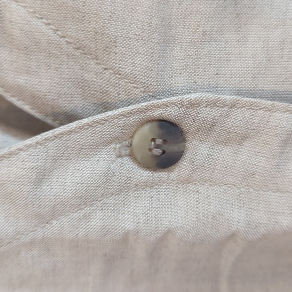 Casey & Max Sport Linen Button Down Top Large Lagenlook Minimalist Vintage - Picture 3 of 12